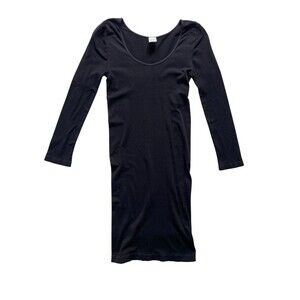 Tees by Tina Womens Seamless Groove Tunic Dress One Size Black Slimming Bodycon